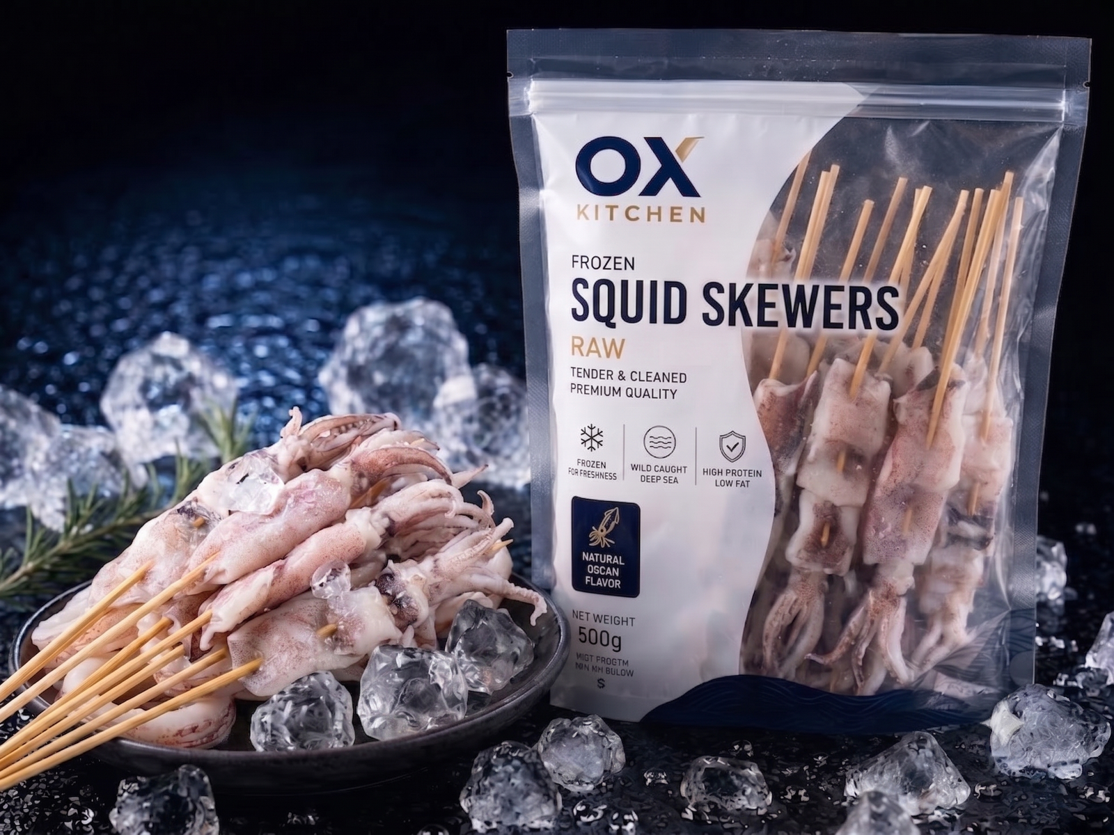 Frozen Squid Skewers